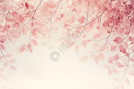 梦幻的粉色叶子图片