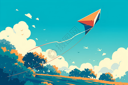 自由的风筝翱翔图片