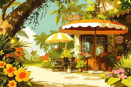 热带风情咖啡馆图片