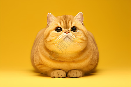 可爱的黄色胖猫图片