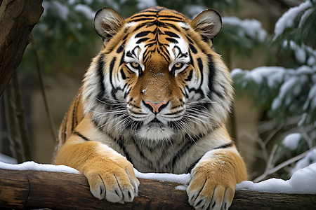 积雪中的老虎图片