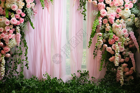 粉色的玫瑰花亭图片