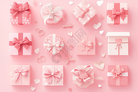 粉色的礼盒系列图片