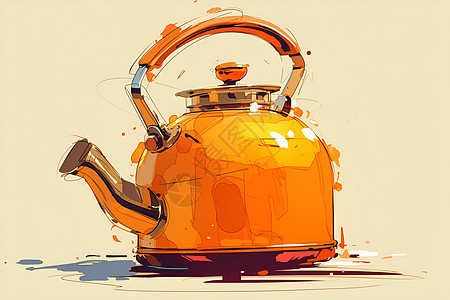 铜色的大茶壶图片