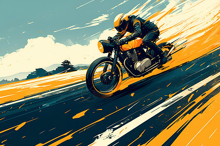 阳光下男人骑着摩托车图片