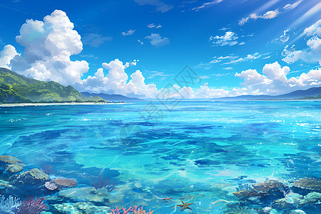 碧海蓝天的美景图片