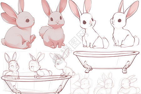 兔子乐园插画图片
