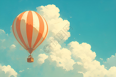 卡通热气球漂浮图片