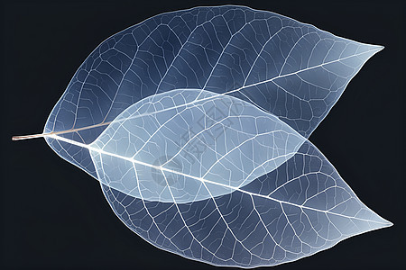 两片透明的树叶图片