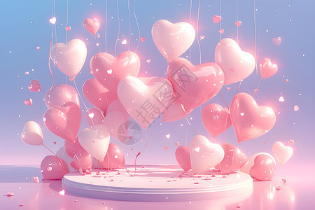 浪漫粉色气球图片
