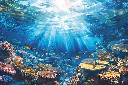 水下美丽的珊瑚图片