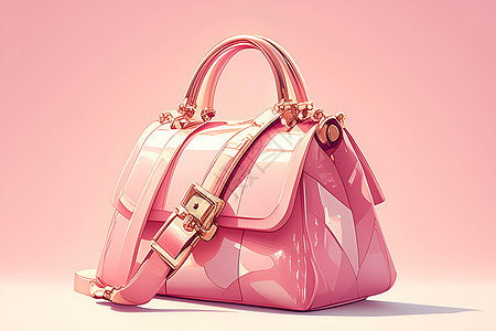 时尚粉色手提包图片