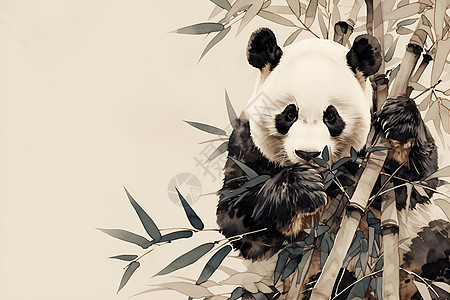 快乐竹林中的熊猫图片