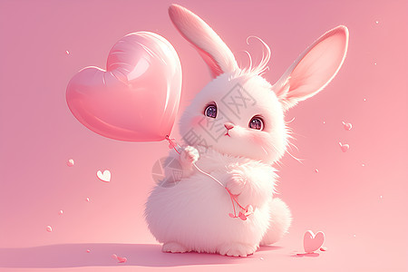 粉红兔子送心意图片