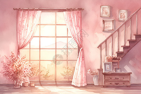 粉色的温馨小屋图片