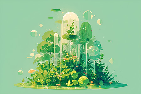 绿色清新植物背景图片