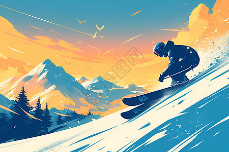 冬日户外滑雪图片