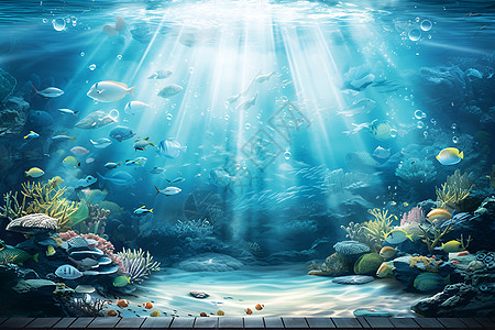海底仙境插画图片