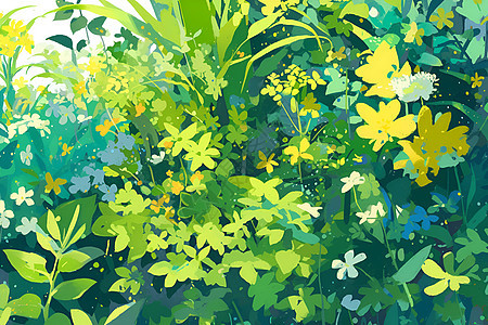 草丛的绿色植物图片