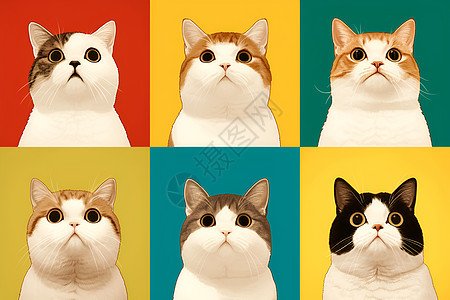 猫咪表情大比拼图片