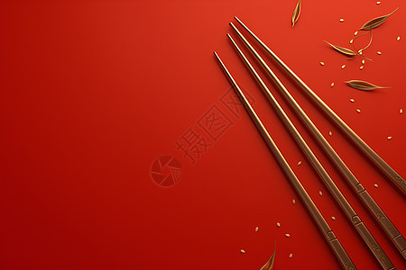 红色金箔筷子图片