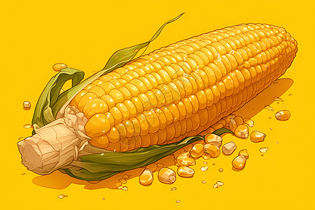 成熟的玉米插画图片