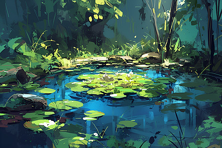 池塘之美图片
