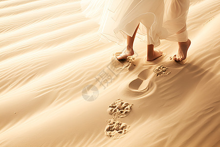 沙漠上的脚印图片