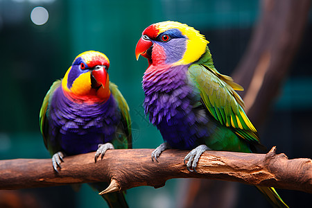 颜色鲜艳的两只鸟图片