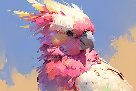 粉红色的鹦鹉图片
