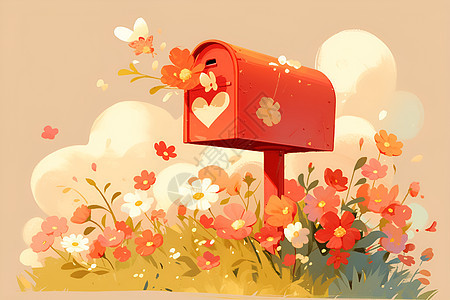 红色爱心邮箱图片