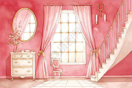 粉色的家居装修图片