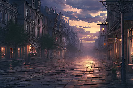 宁静清晨的街道图片