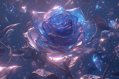 蓝色梦幻玫瑰图片