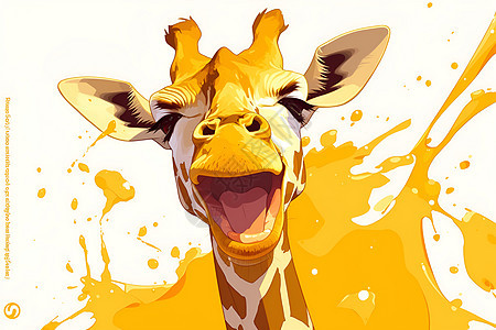 神采奕奕的卡通长颈鹿图片