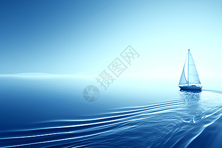 水面上滑行的帆船图片