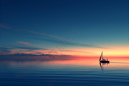 日出时分一艘帆船图片