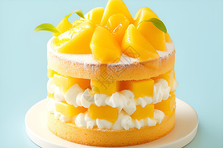 可口的芒果蛋糕图片