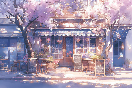 浪漫的欧洲咖啡馆图片