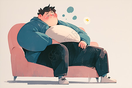 沮丧的肥胖男人图片