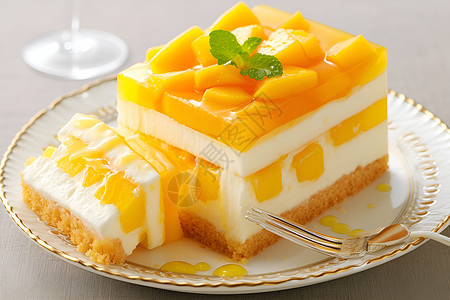 奶油芒果蛋糕图片