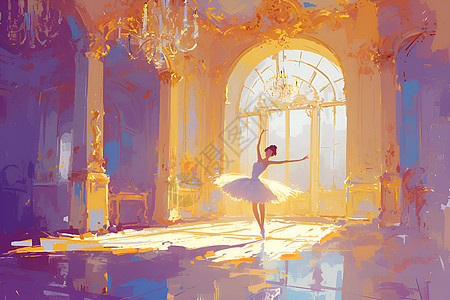 宫殿中跳舞的女孩图片