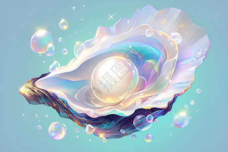 贝壳中美丽的珍珠图片