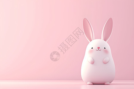 白色兔子可爱插画图片