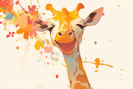 快乐的长颈鹿图片