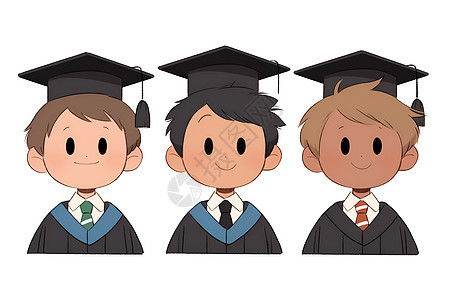三个男孩毕业典礼图片
