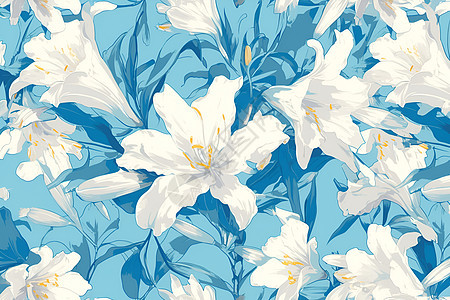 蓝色和白色的花纹图片