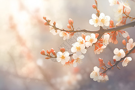 冬日美丽的梅花绽放图片