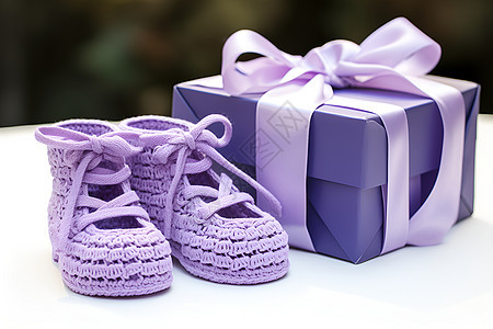 紫色的鞋子和礼物图片