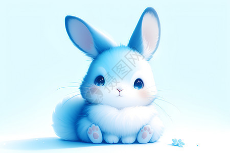 蓝色兔子的微笑图片